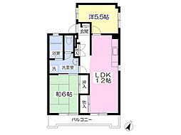 柏座ハイツ 2LDKの間取図画像