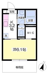 スカイコート1 1Kの間取図画像
