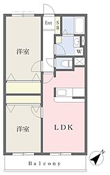 ベルガーデン北上尾A棟 2LDKの間取図画像