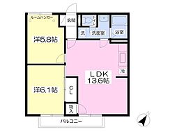 サニーコート 2LDKの間取図画像