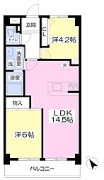 グランディオスヒル桜木 2LDKの間取図画像