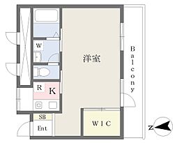 シャトレ 1Kの間取図画像