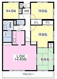 メゾン　ド　エイグル 3階4LDKの間取り