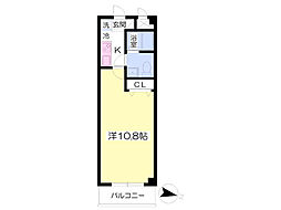 アビテ新越谷 1Kの間取図画像