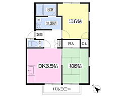 エステートピアベル 2DKの間取図画像