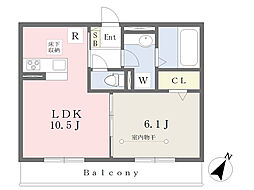 セジュール・ケイ 1LDKの間取図画像
