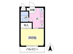 ドエルハーモニーD 1Kの間取図画像