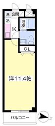 アビテ新越谷 1Kの間取図画像