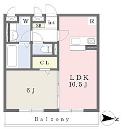 ノーザンレイクK 1LDKの間取図画像