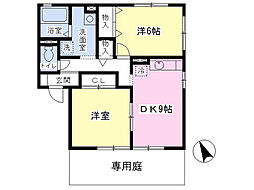 タナカハウス弐番館 2DKの間取図画像
