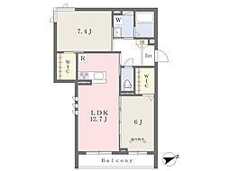 グランフォーザ 2LDKの間取図画像