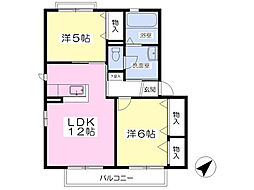 ミレニアム2号館 2LDKの間取図画像