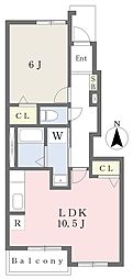 インフィオレ藍 1LDKの間取図画像