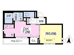 コンフォール 1DKの間取図画像