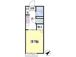 ル・パティオ壱番館 1Kの間取図画像