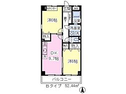 オーキッドグランデふじみ野 2DKの間取図画像