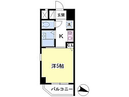 エスプワールメゾン2 1Kの間取図画像