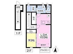 ネージュデテ墨泉 1LDKの間取図画像