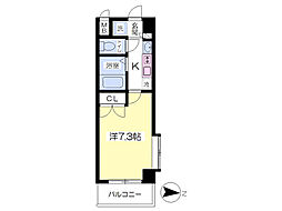 クレインコート 1Kの間取図画像