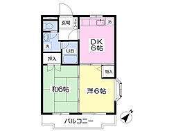 ハートランド2 2DKの間取図画像