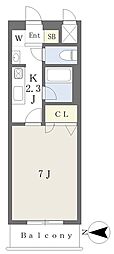 アイリスふじみ野 1Kの間取図画像