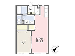クレール・アドニス 1LDKの間取図画像