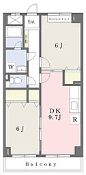 オーキッドグランデふじみ野 2DKの間取図画像
