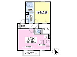 ランプロスエイト 1LDKの間取図画像