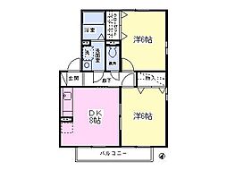 モンテクレインC 2DKの間取図画像