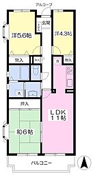 レシャンベール 3LDKの間取図画像