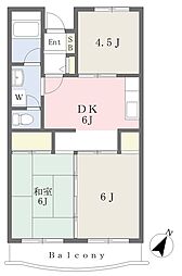 ドルチェ富士見 3DKの間取図画像