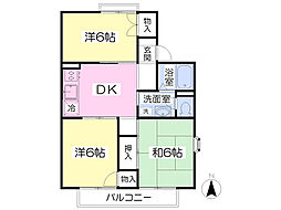 エーデルハイム 3DKの間取図画像