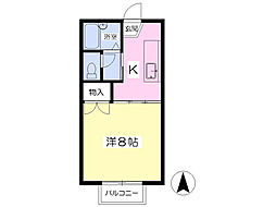 シャトルハイツ 1Kの間取図画像