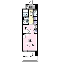 プレッソS.R.W ワンルームの間取図画像