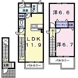 サニーコートパルG 2LDKの間取図画像