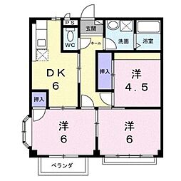 オーキッドハイツ 3DKの間取図画像