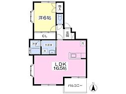 エスポワールA 1LDKの間取図画像