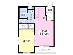 グランフォレストA 1LDKの間取図画像