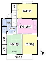 ローレルハイツ 201 2階3DKの間取り