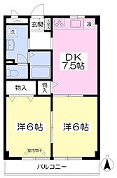 マイホーム 2DKの間取図画像