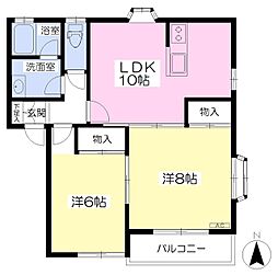ニューパレス八坂A 2LDKの間取図画像