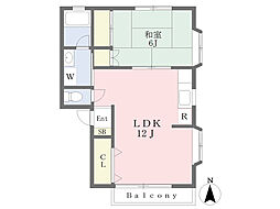 SATOハイツ 1LDKの間取図画像