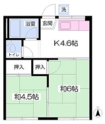 SKハイツ 2Kの間取図画像