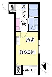 グランジガーデン 1Kの間取図画像