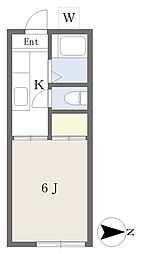 第一コーポエンドー 1Kの間取図画像