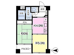 東急ドエルアルス長町南 2Kの間取図画像