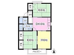 グリーンハイツ栄 3DKの間取図画像