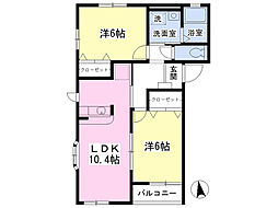 アルティスタD 2LDKの間取図画像