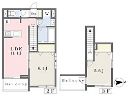 Aries長町南 2LDKの間取図画像