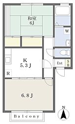 ソレイユ2 2Kの間取図画像